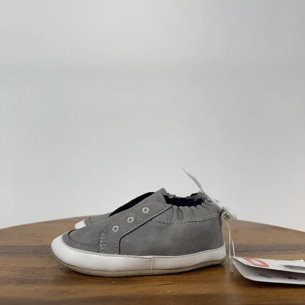 New Infant Robeez‎ Soft Soles Gray Comfort Casual Shoes Size 18-24 Months NWOB